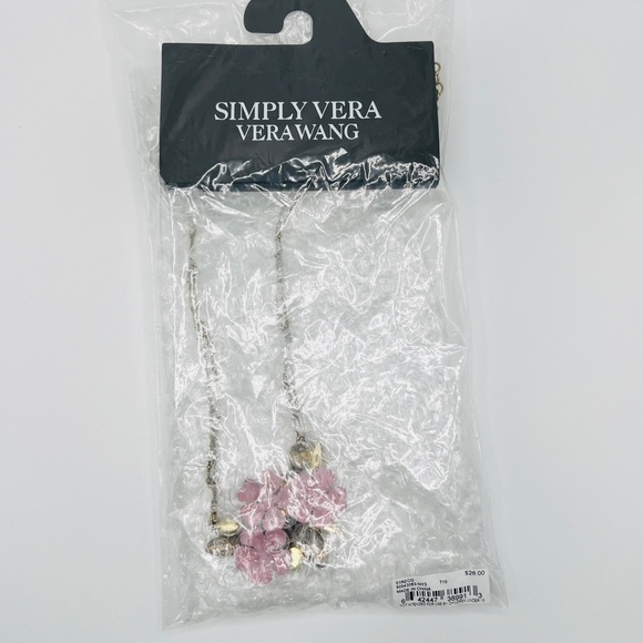 VERA WANG Necklace - Pink Enamel Flowers - Picture 5 of 5